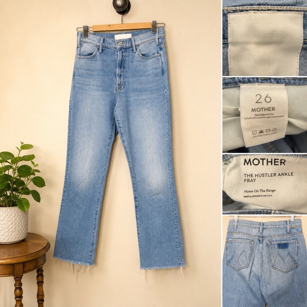 MOTHER Superior THE HUSTLER ANKLE FRAY Jeans Womens 26 Blue Home on the Range
